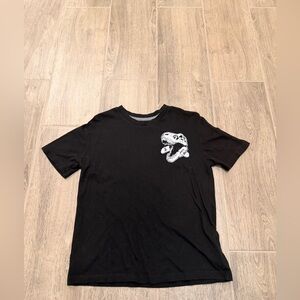 Old Navy Black Short-Sleeve Tee with White T-Rex Skull Graphic